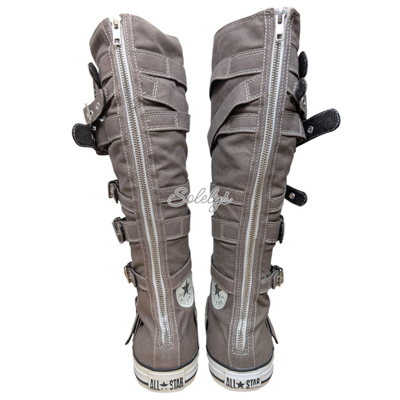 Converse 2012 XXHI 7 Strap Buckle Zipper Knee High Sneaker Boot M9.5 W11.5 RARE - Picture 3 of 14